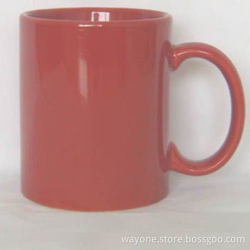 Standard 11oz Mug with Shiny Red Color Glaze, Various Colors Available, Made of Stoneware